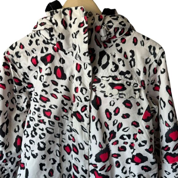 Roxy Jetty Pink/White/Black Leopard Print Technical Snow/Ski Jacket Sz S - Picture 4 of 12